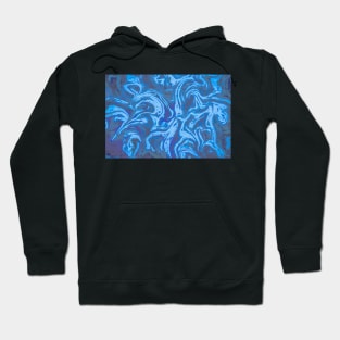 Blue Marble painting, abstract color mix Hoodie